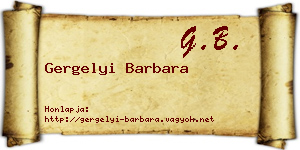 Gergelyi Barbara névjegykártya